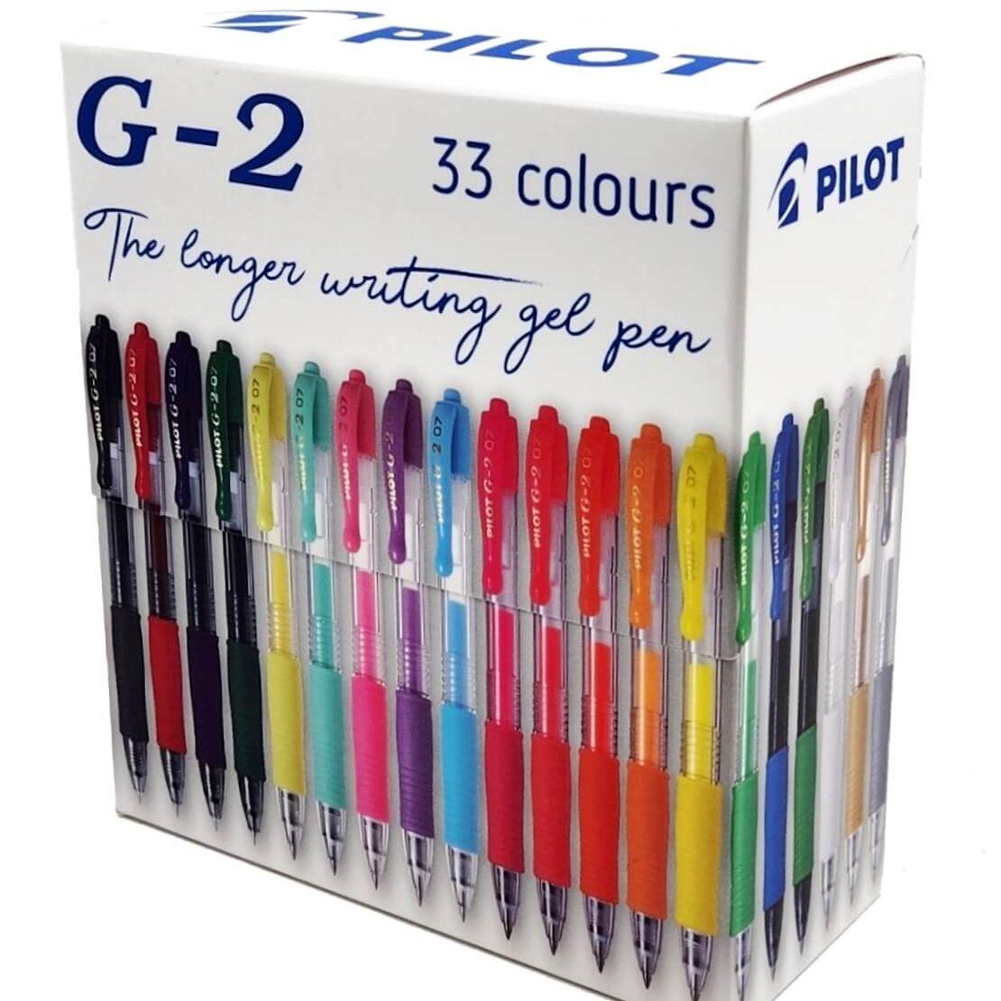 Pilot G2 Gel Pens Box of 33 Colours – New World