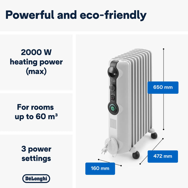 Delonghi TRRSE0920 Radia 9 Fin Oil Heater – New World