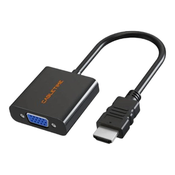 テレビ Cosmabgd Cabletime CP52B HDMI Male to VGA Female Video Converter Adapter