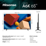 Hisense 65A6K 4K UHD TV - 65”