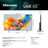 Hisense 65U6K Quantum ULED 4K TV - 65"