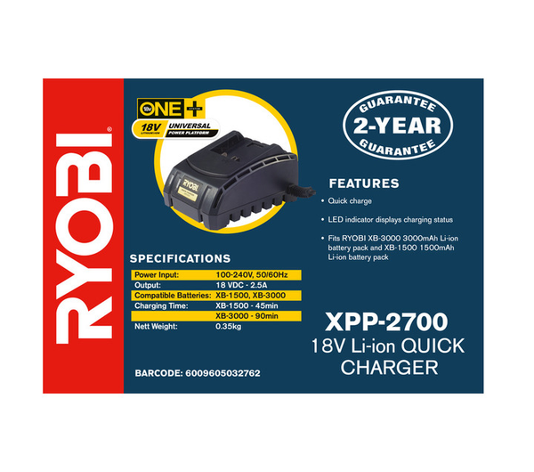 Ryobi Charger Pack One Plus 18 V XPP2700 – New World