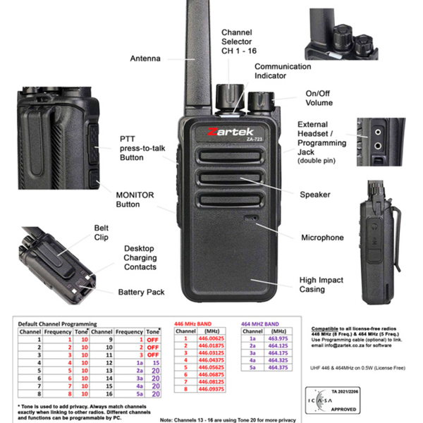 Zartek ZA-723 Two-Way Radio – New World