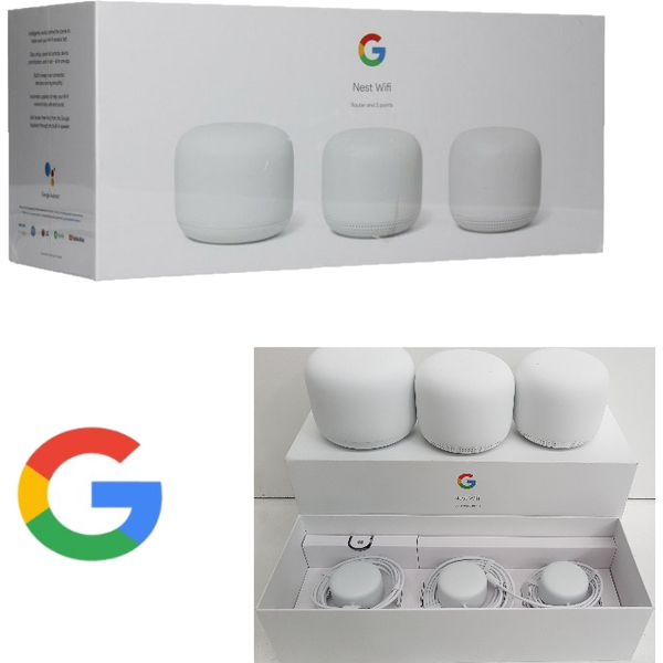 Google Nest Wifi Router and Two Points (Snow) – New World