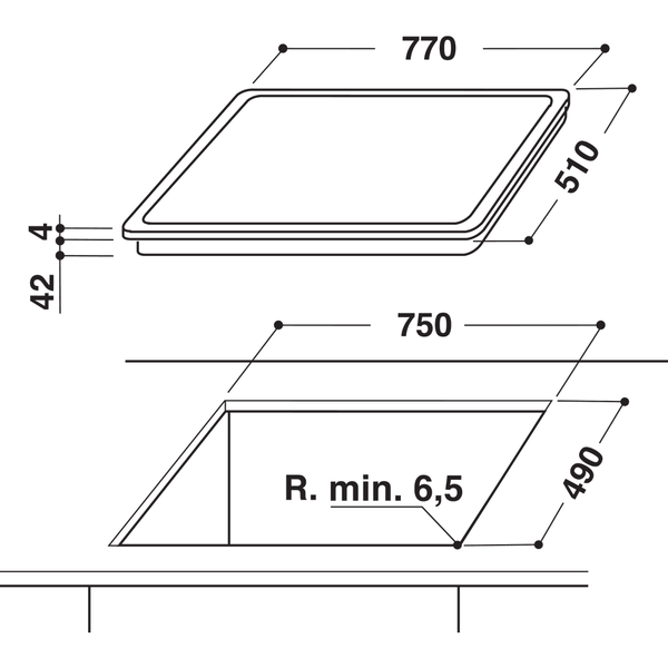 Whirlpool 77cm Electric Glass Hob AKT8360LX main image 1