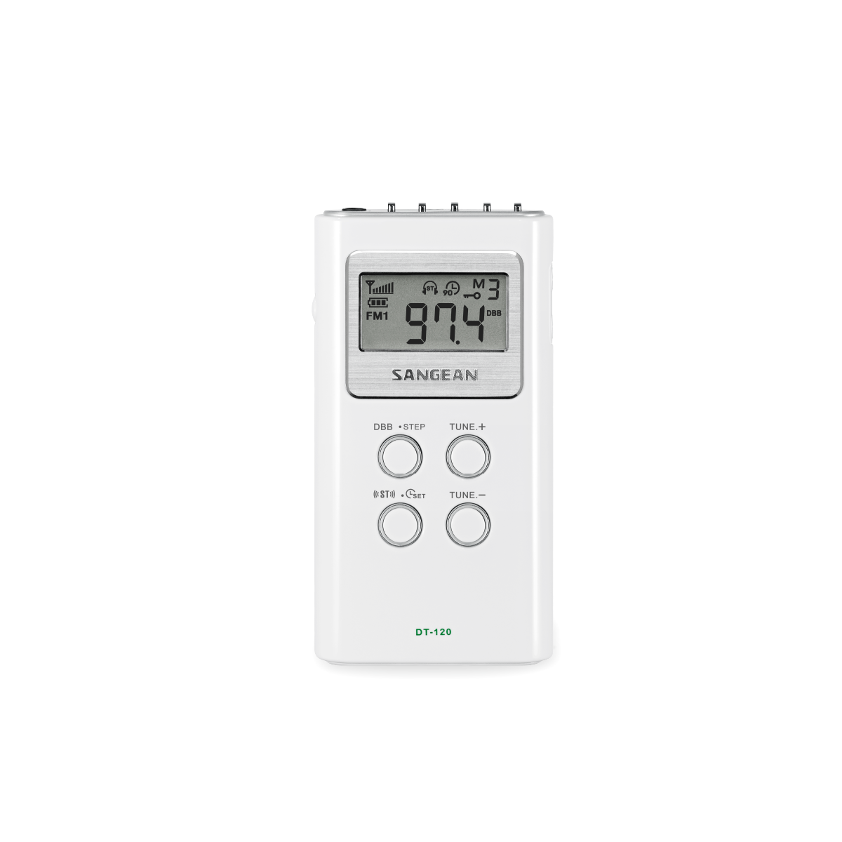 Sangean DT-120 AM / FM-Stereo Pocket Radio - White