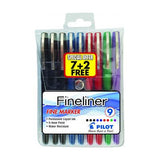 PILOT Fineliner Marker Pen Extra Fine Tip - Wallet Of 9