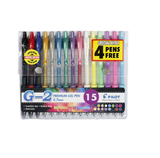 Pilot G-2 0.7 Gel Retractable Pen - Wallet of 15 Art Colours