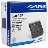 Alpine S-A32F  S-Series 4-Channel Power Amplifier