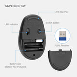 Rii RM700 Wireless Mouse  2.4G Silent Mouse with USB Nano Receiver - Black