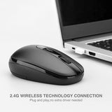 Rii RM700 Wireless Mouse  2.4G Silent Mouse with USB Nano Receiver - Black