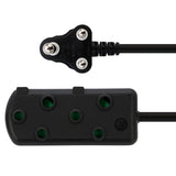 Ellies Side by Side Light Duty Extension Lead 3M Black - FELBW2X/3B