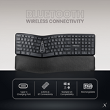VolkanoX Ergo Bluetooth Wireless Keyboard VK-20300-BK(V2)
