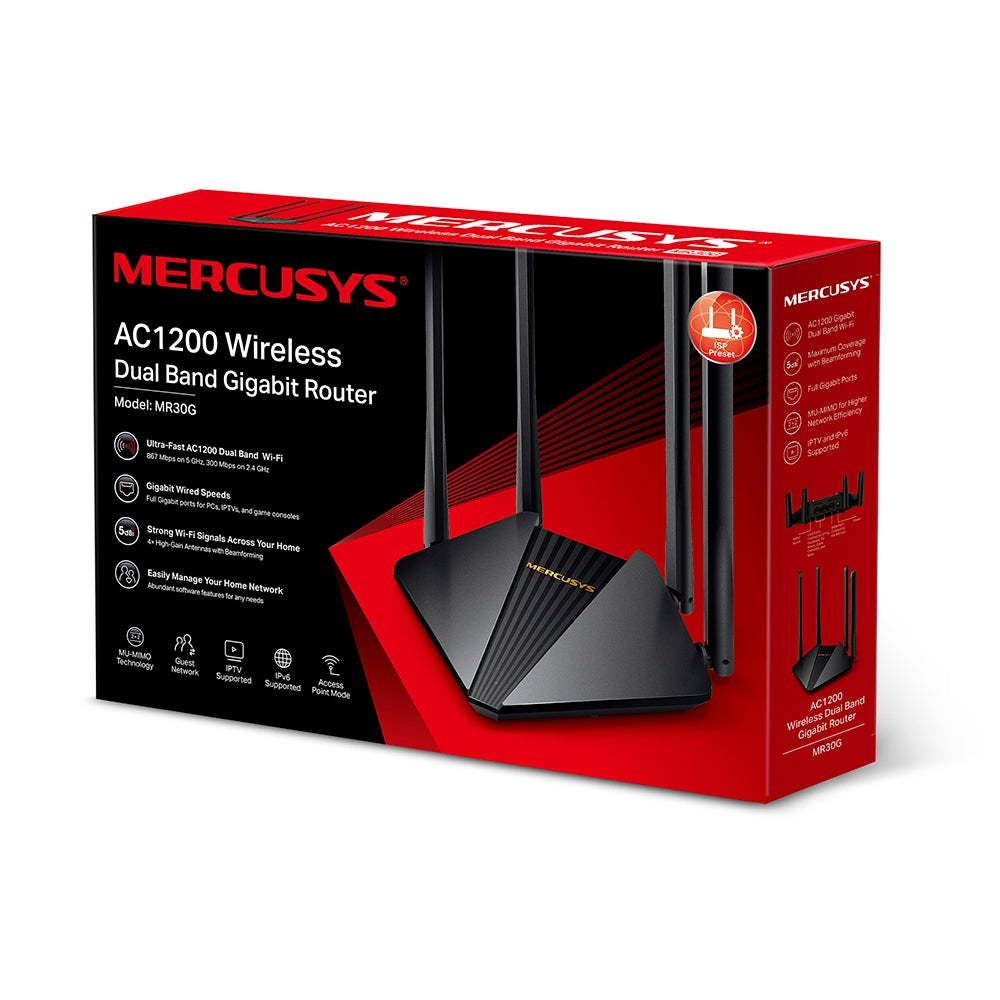 Latest Mercusys Router Mercusys MR30G AC1200 Wireless Dual Band Gigabit Router – New World