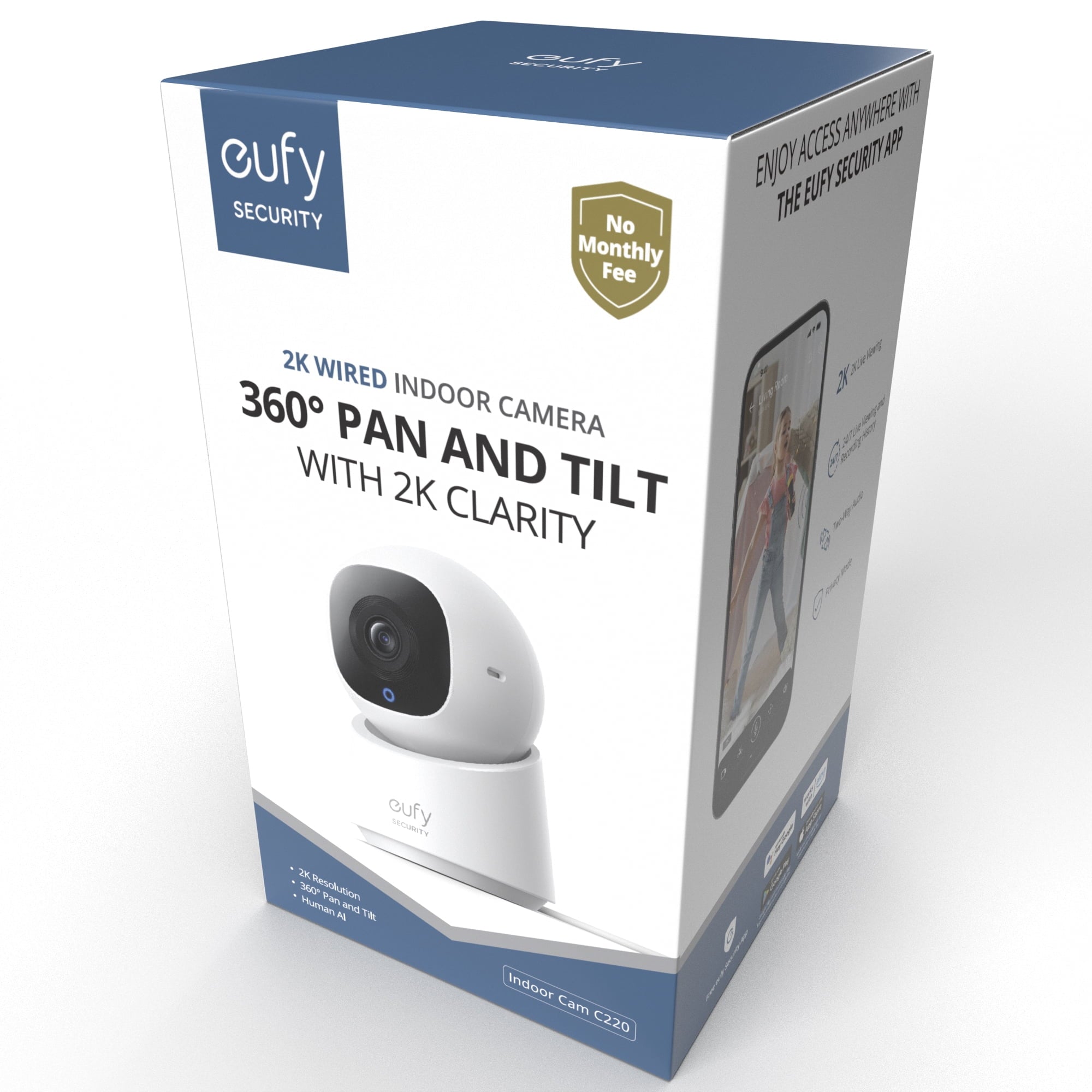 Security Indoor Eufy Indoor 2k Camera Eufy C220 2K Indoor Pan And