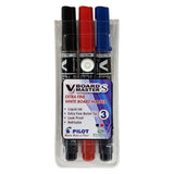 PILOT V Board Master Slim Extra Fine Whiteboard Markers - Wallet 3