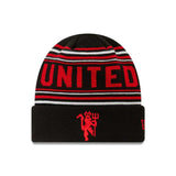 Manchester United FC Stripe Black Cuff Knit Beanie