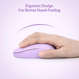Rii RM700 Wireless Mouse  2.4G Silent Mouse with USB Nano Receiver - Purple