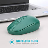 Rii RM700 Wireless Mouse  2.4G Silent Mouse with USB Nano Receiver - Green