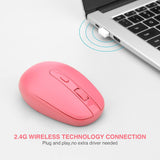 Rii RM700 Wireless Mouse  2.4G Silent Mouse with USB Nano Receiver - Pink