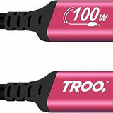 TROO Certified Ultra Fast Charge 100W Type-C Silicone Baby Pink - 1 Meter