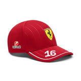 Scuderia Ferrari F1 Team 2025 Charles Leclerc Kids Baseball Cap - Dark Cherry Red
