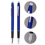 Cross Classic Century Fountain Pen Translucent Blue Chrome Trim - AT0086-112MS