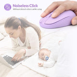Rii RM700 Wireless Mouse  2.4G Silent Mouse with USB Nano Receiver - Purple