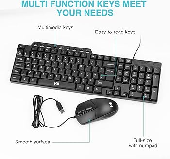 RII RK203 Wired Keyboard And Mouse Combo – New World