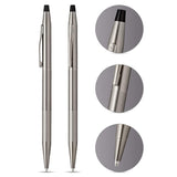 Cross Century Classic Ballpoint Pen Micro Knurled Titanium Grey - AT0082-137