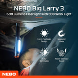 Nebo Big Larry 3 Work Light 3-in-1 - 600 Lumens