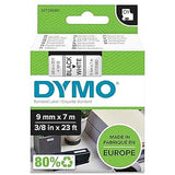 DYMO D1 Standard 9mm x 7m Black on White Label Cassette