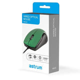 Astrum MU110 3B USB Wired Large Optical Mouse – Green