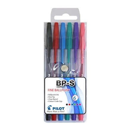 PILOT BP-S Fine Pens Wallet of 6