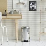 Brabantia 12L Newlcon Pedal Bin - Brilliant Steel 113581