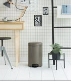 Brabantia 12L Newlcon Pedal Bin - Platinum 113628