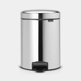 Brabantia 5L Newlcon Pedal Bin - Brilliant Steel 112621