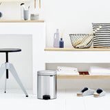 Brabantia 5L Newlcon Pedal Bin - Fingerproof Matt Steel 112102
