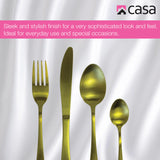 Casa CACS03 Sienna 16pc Cutlery Set - Matte Gold