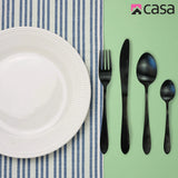 Casa CACS04 Sienna 16pc Cutlery Set - Black Steel