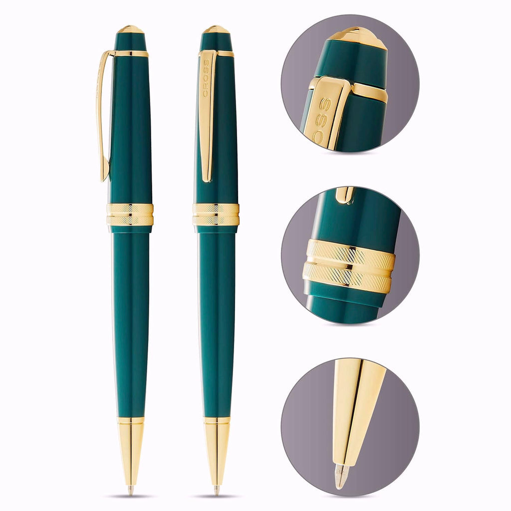 Cross Bailey Light Ballpoint Pen Green Resin with Gold Plated Trim - AT0742-12