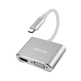 Astrum DA660 - USB-C to VGA & HDMI Adapter | 4K HDMI + 1080P VGA