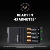 Duracell 45 Minutes Battery Charger with 2 AA and 2 AAA