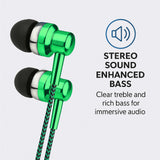Astrum EB250 Earphone Wire Mic 3.5mm Green