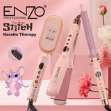 ENZO EN-3135 3-in-1 Hair Curler, Straightener & Brush Set