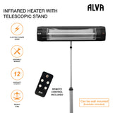 ALVA EPH650 Infrared Heater on Telescopic Stand