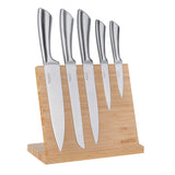 Eetrite ER1481 Acacia Wood Magnetic Knife Block - 6pc