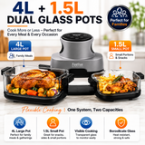 Feelive AF534T Crispy Dual Glass Digital Air Fryer