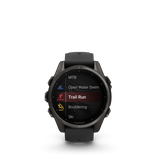 Garmin fēnix® 8 – 43 mm, AMOLED Sapphire, Carbon grey DLC titanium with Black/pebble grey silicone band