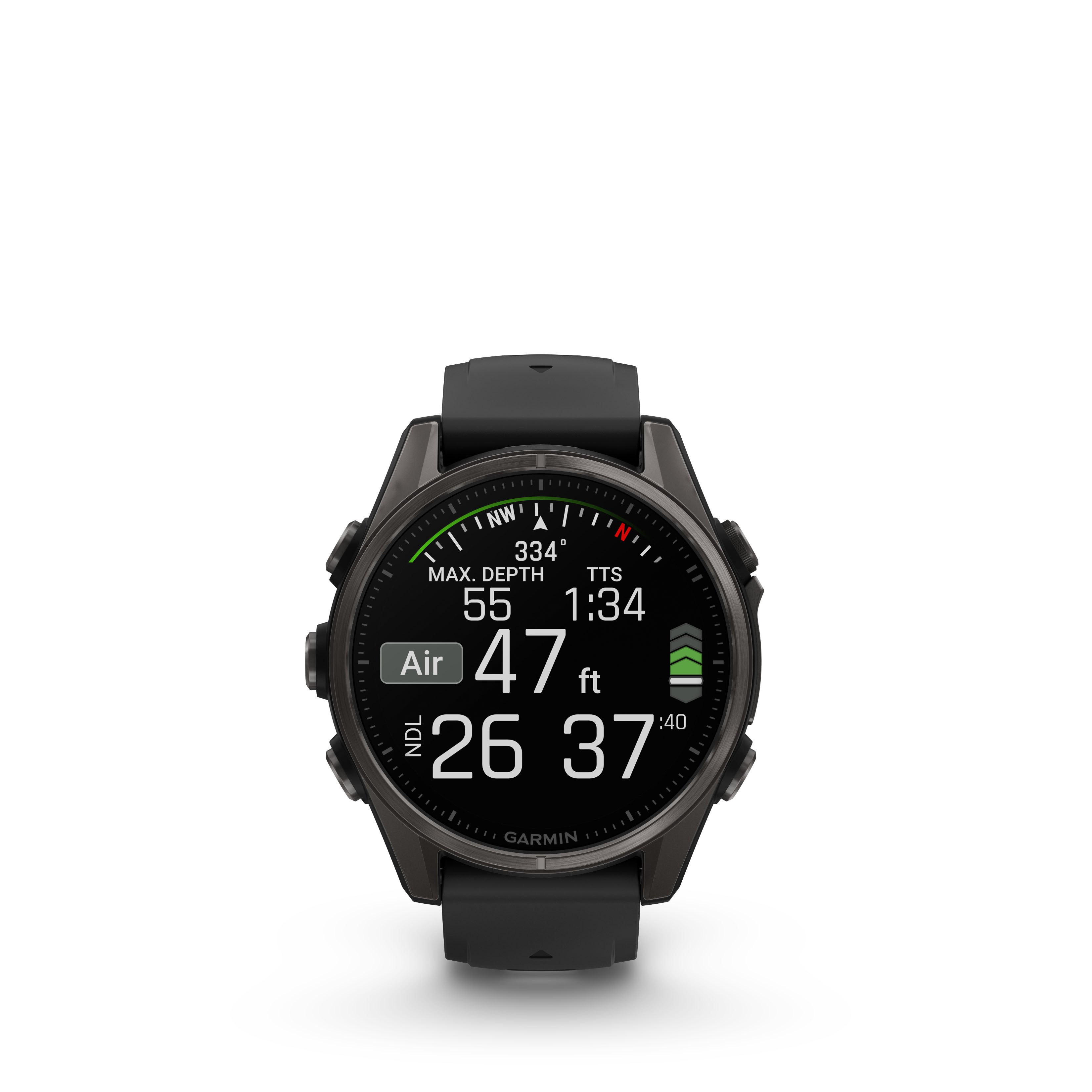 Garmin fēnix® 8 – 43 mm, AMOLED Sapphire, Carbon grey DLC titanium with Black/pebble grey silicone band